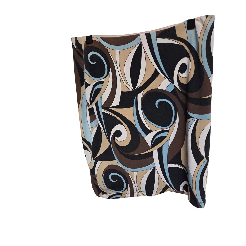 Maria Bianca Nero Mini Skirt Abstract Print Fitted‎ Lined Brown Blue M
